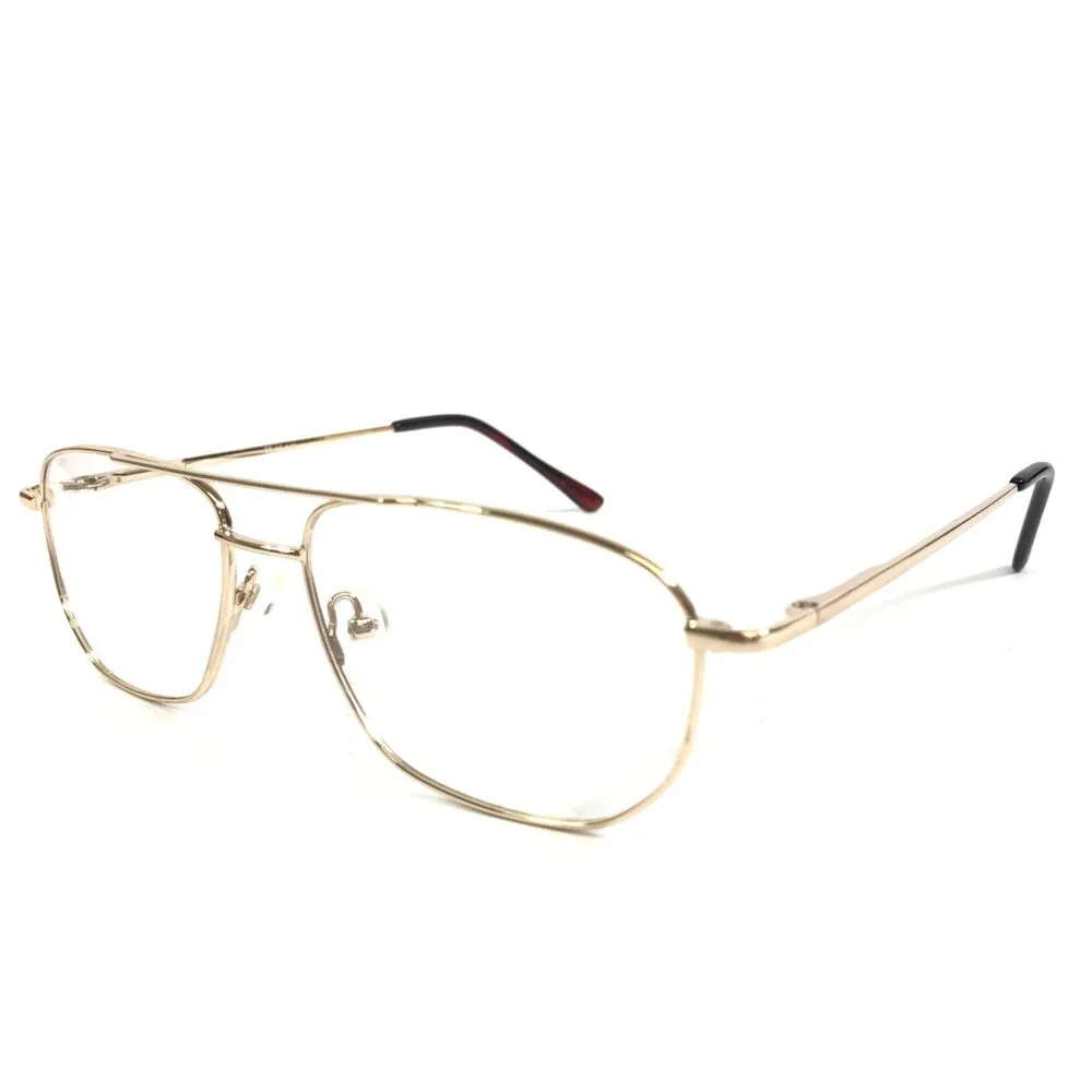 Shiny Gold Aviator Eyeglasses Frames P-115 GOLD Aviator Wire Rim 55-15-140